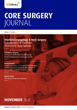 Core Surgery Journal, volume 5, issue 6: Otorhinolaryngology And Neck Surgery