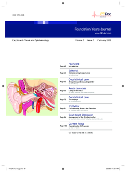 Foundation Years Journal, volume 2, issue 2: ENT, Opthalmology