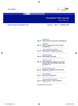 Foundation Years Journal, volume 2, issue 4: General Practice, Palliative Care