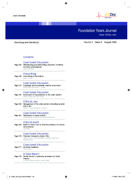 Foundation Years Journal, volume 2, issue 6: Neurology, Geriatrics