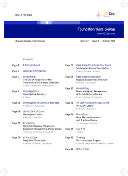 Foundation Years Journal, volume 2, issue 8: Vascular Disease, Haematology